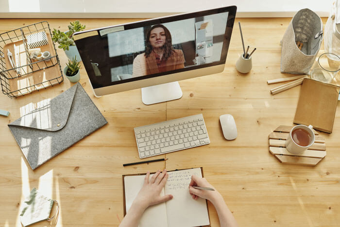 teachers using video conferencing