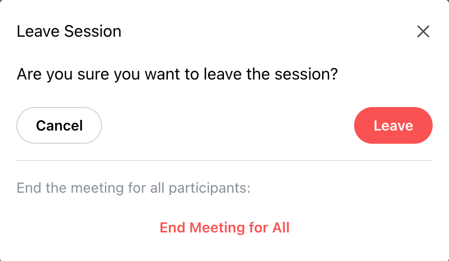 Leave Session with Leave and End Meeting for All